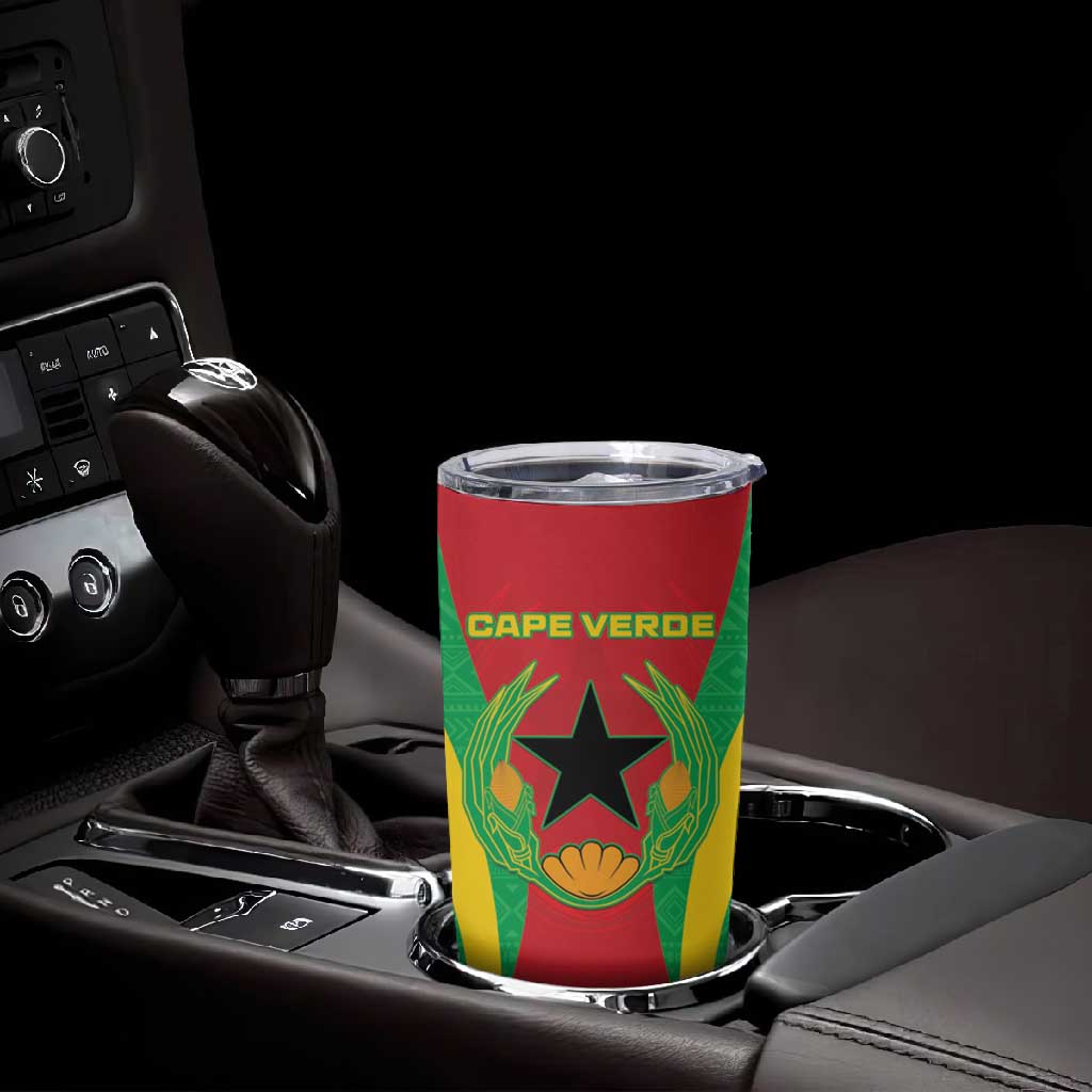 Personalised Afro Cape Verde (1975-1992) Tumbler Cup Mix African Pattern