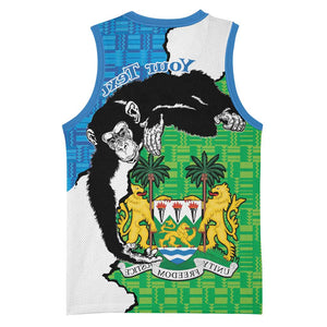 Personalised Afro Sierra Leone Basketball Jersey Chimpanzee Mix African Pattern - African Pride