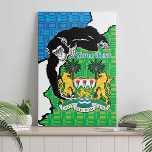 Personalised Afro Sierra Leone Canvas Wall Art Chimpanzee Mix African Pattern