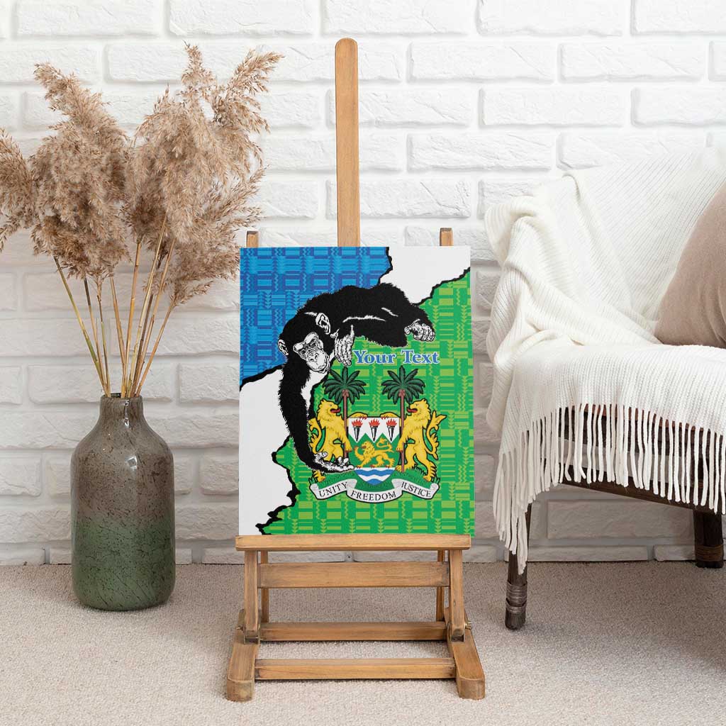 Personalised Afro Sierra Leone Canvas Wall Art Chimpanzee Mix African Pattern