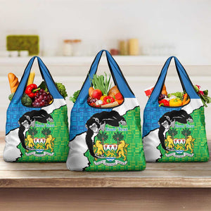 Personalised Afro Sierra Leone Grocery Bag Chimpanzee Mix African Pattern