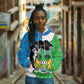 Personalised Afro Sierra Leone Hoodie Chimpanzee Mix African Pattern
