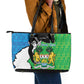 Personalised Afro Sierra Leone Leather Tote Bag Chimpanzee Mix African Pattern