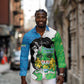 Personalised Afro Sierra Leone Long Sleeve Button Shirt Chimpanzee Mix African Pattern