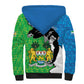 Personalised Afro Sierra Leone Sherpa Hoodie Chimpanzee Mix African Pattern