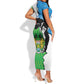 Personalised Afro Sierra Leone Short Sleeve Bodycon Dress Chimpanzee Mix African Pattern LT15