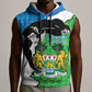 Personalised Afro Sierra Leone Sleeveless Hoodie Chimpanzee Mix African Pattern - African Pride