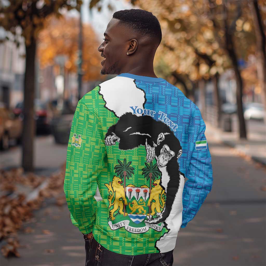 Personalised Afro Sierra Leone Sweatshirt Chimpanzee Mix African Pattern