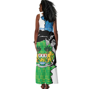 Personalised Afro Sierra Leone Tank Maxi Dress Chimpanzee Mix African Pattern