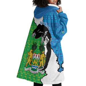 Personalised Afro Sierra Leone Wearable Blanket Hoodie Chimpanzee Mix African Pattern