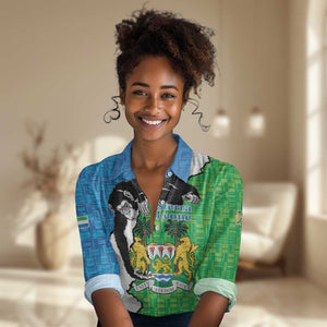 Personalised Afro Sierra Leone Women Casual Shirt Chimpanzee Mix African Pattern LT15