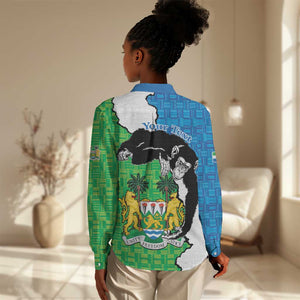 Personalised Afro Sierra Leone Women Casual Shirt Chimpanzee Mix African Pattern LT15