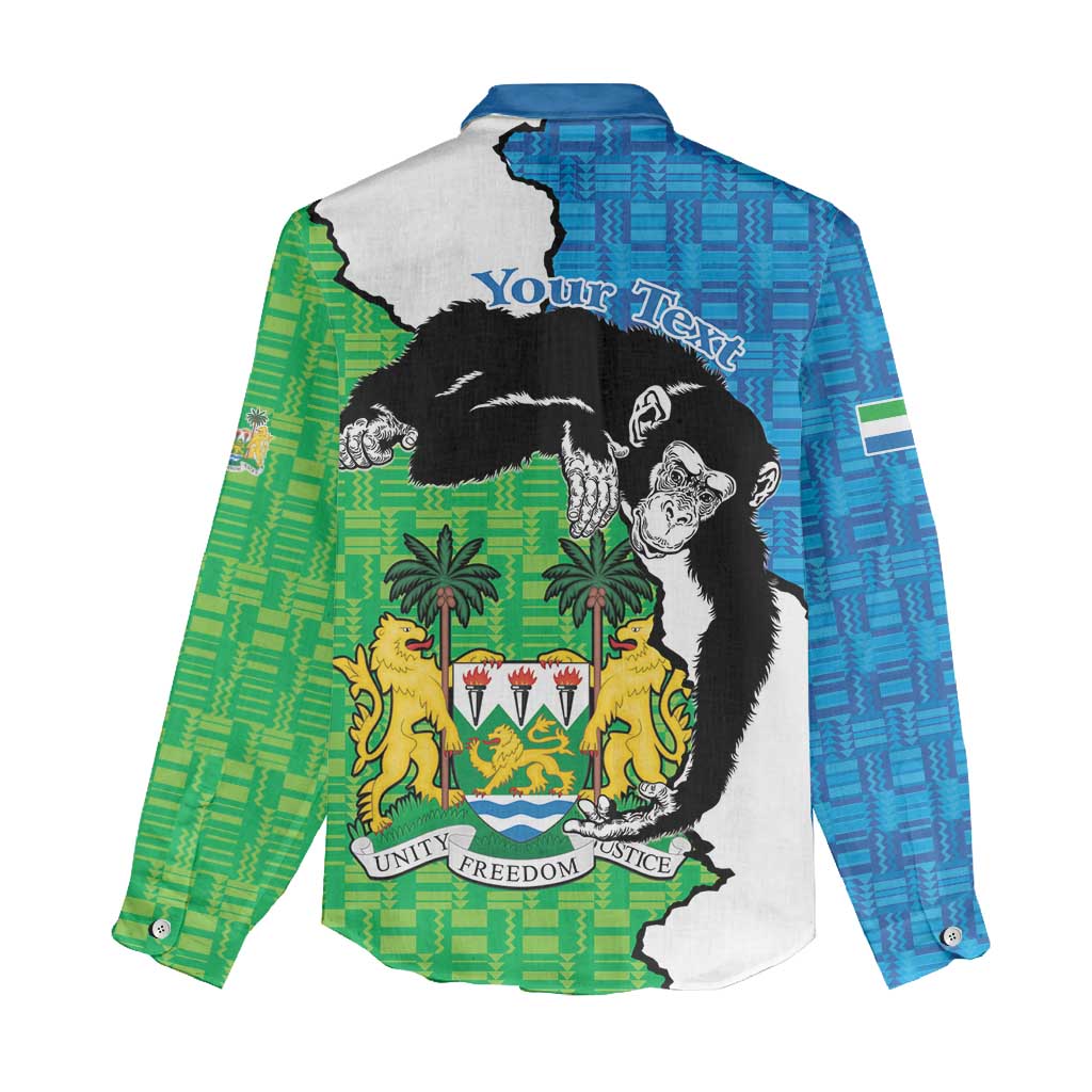 Personalised Afro Sierra Leone Women Casual Shirt Chimpanzee Mix African Pattern LT15