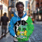 Personalised Afro Sierra Leone Zip Hoodie Chimpanzee Mix African Pattern