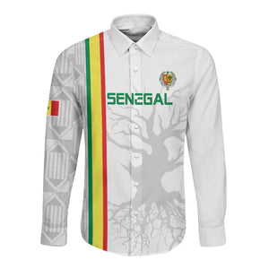 Custom Senegal Football Long Sleeve Button Shirt We Are Champions