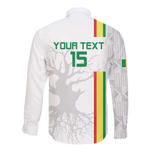 Custom Senegal Football Long Sleeve Button Shirt We Are Champions