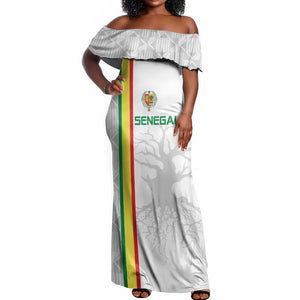 Custom Senegal Football Off Shoulder Maxi Dress We Are Champions