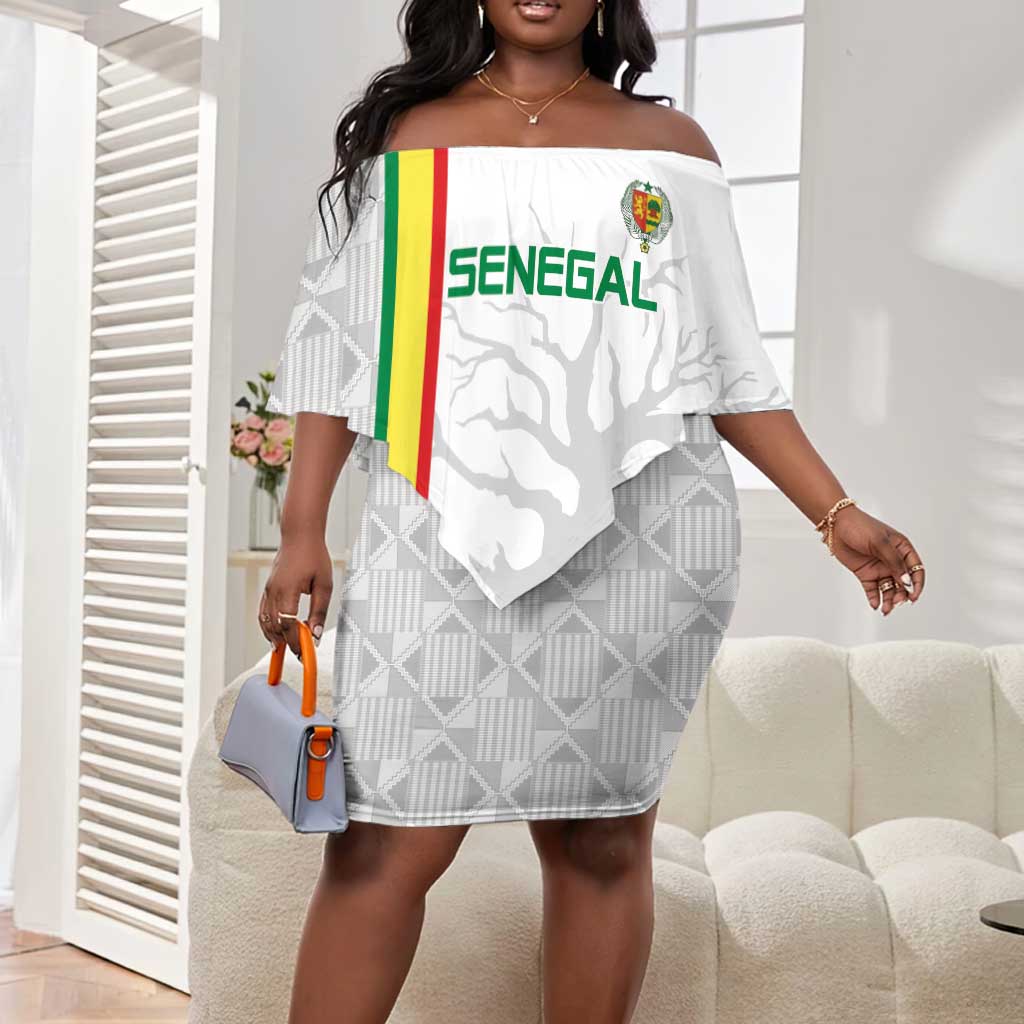 Custom Senegal Football Off Shoulder Short Dress We Are Champions