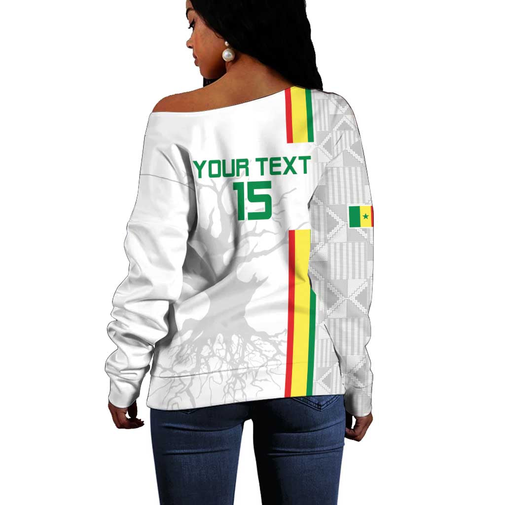 Custom Senegal Football Off Shoulder Sweater We Are Champions
