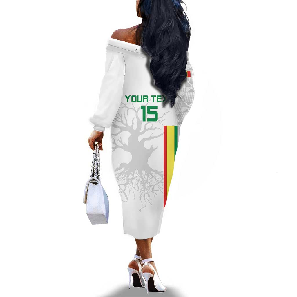 Custom Senegal Football Off The Shoulder Long Sleeve Dress We Are Champions