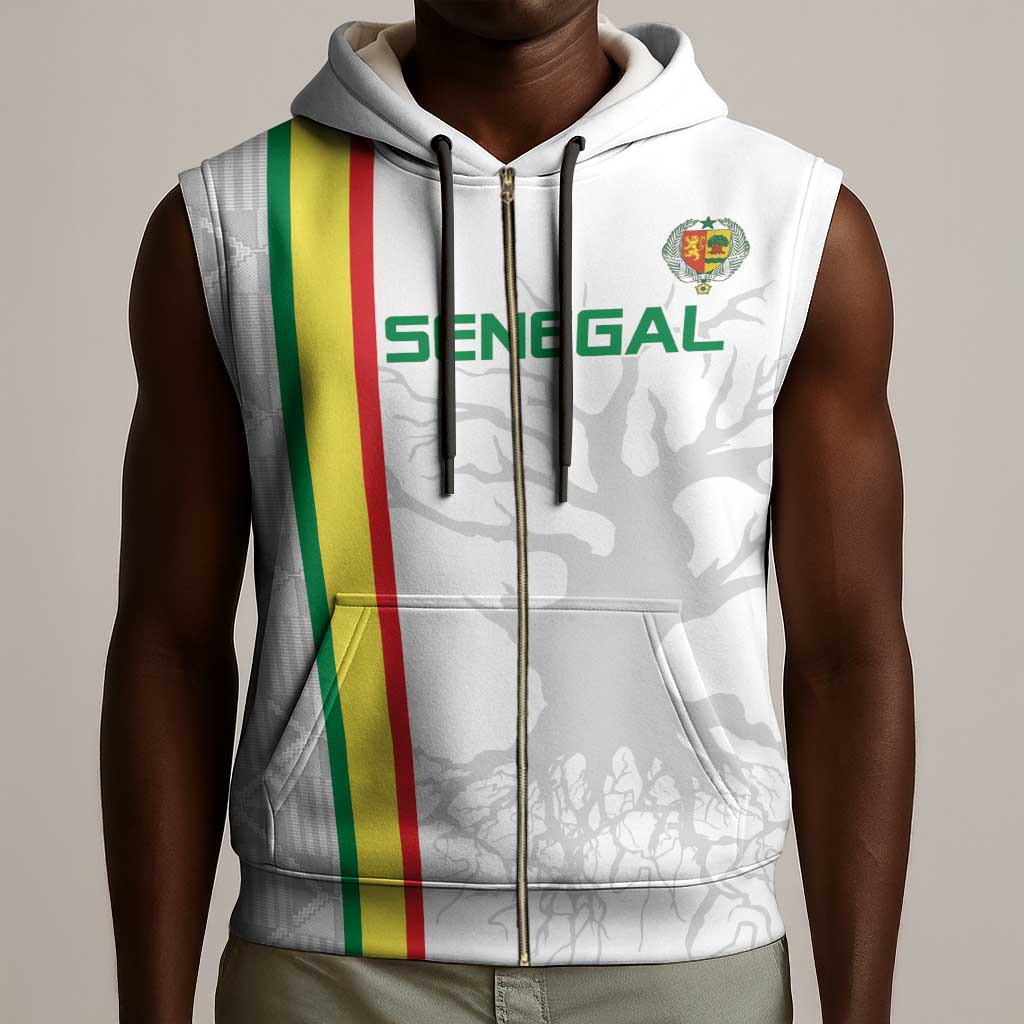 Custom Senegal Football Sleeveless Zip Hoodie We Are Champions - African Pride
