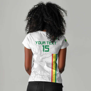 Custom Senegal Football Women V-Neck T-Shirt We Are Champions