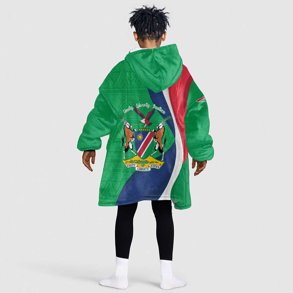 Personalised Namibia Kid Wearable Blanket Hoodie 35th Anniversary Independence Day