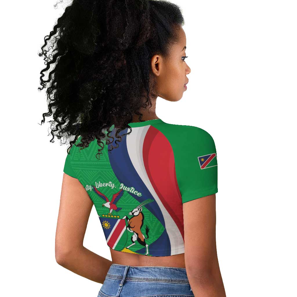 Personalised Namibia Raglan Cropped T shirt 35th Anniversary Independence Day