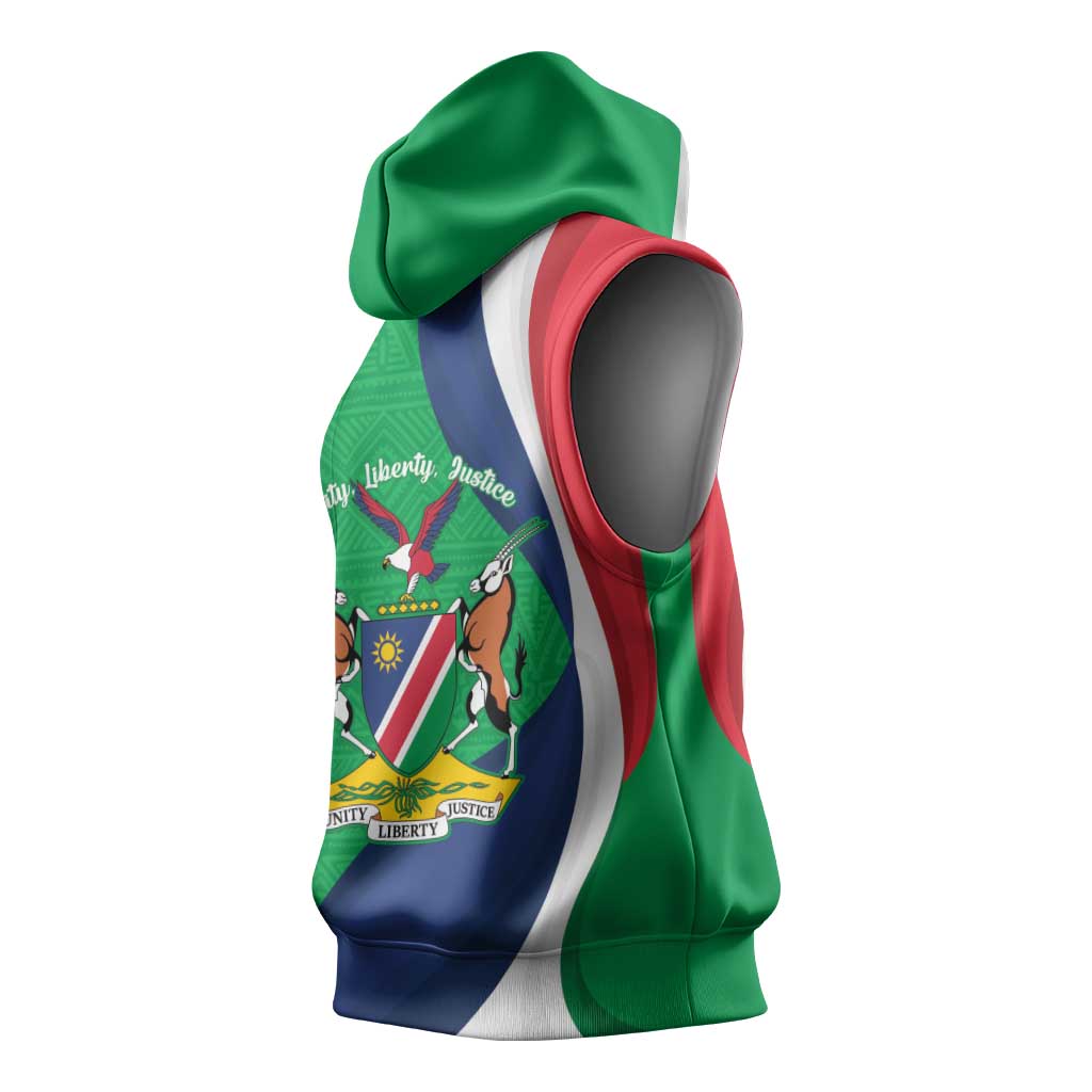 Personalised Namibia Sleeveless Hoodie 35th Anniversary Independence Day - African Pride