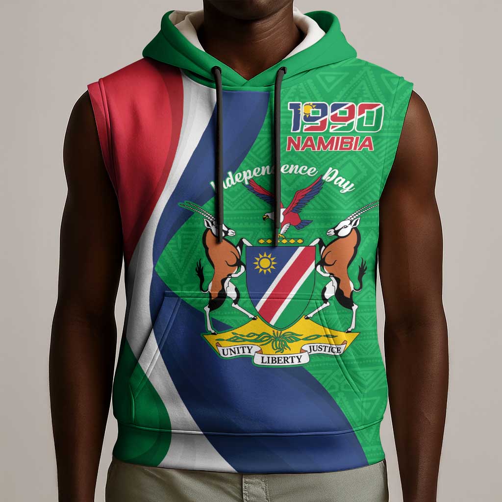 Personalised Namibia Sleeveless Hoodie 35th Anniversary Independence Day - African Pride