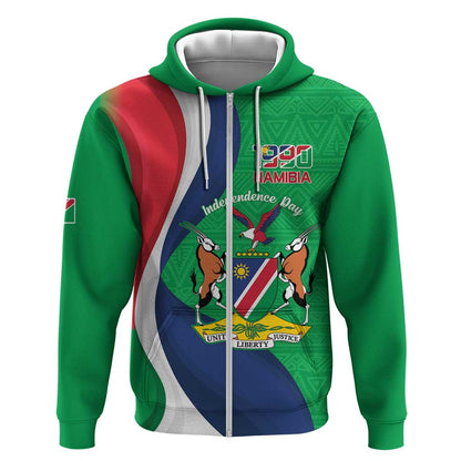 Personalised Namibia Zip Hoodie 35th Anniversary Independence Day