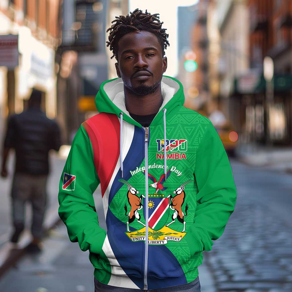 Personalised Namibia Zip Hoodie 35th Anniversary Independence Day