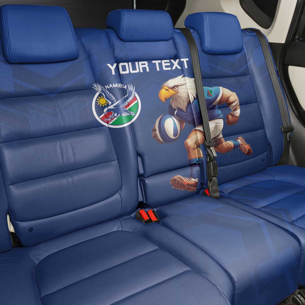Namibia Rugby Custom Back Car Seat Cover Eagle Mascot - Sporty Style