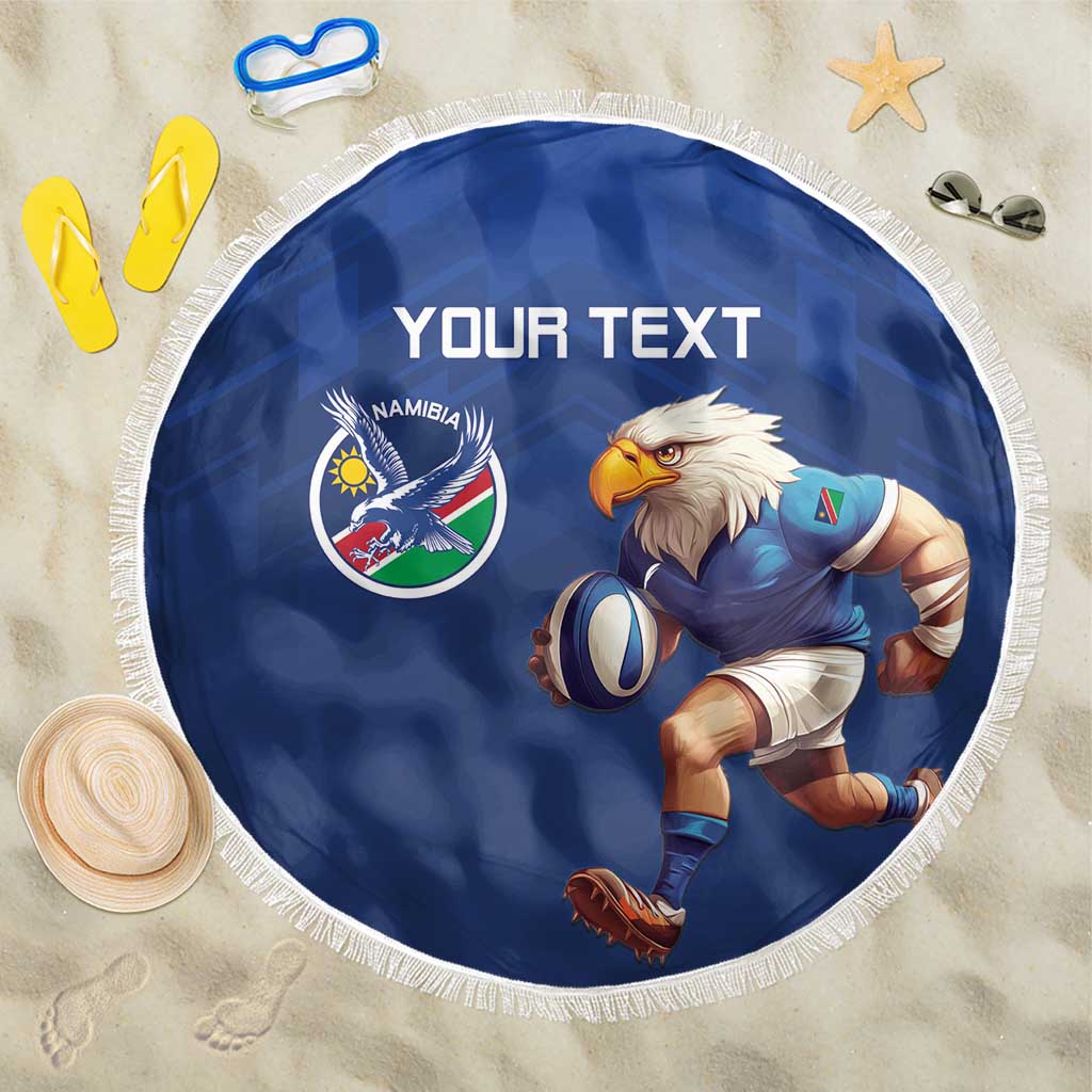 Namibia Rugby Custom Beach Blanket Eagle Mascot - Sporty Style