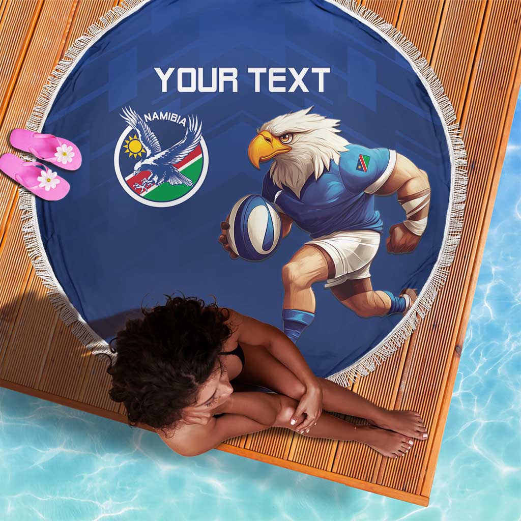 Namibia Rugby Custom Beach Blanket Eagle Mascot - Sporty Style