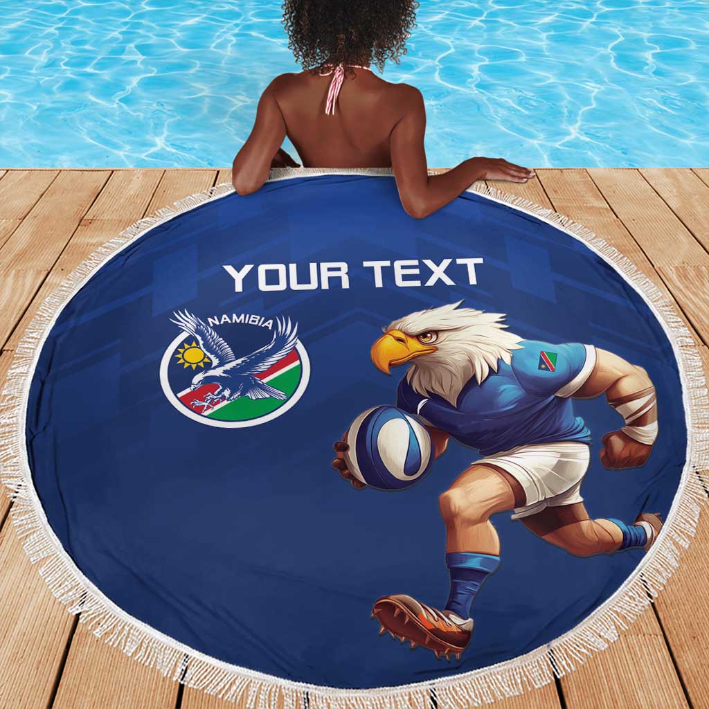 Namibia Rugby Custom Beach Blanket Eagle Mascot - Sporty Style