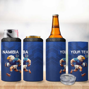 Namibia Rugby Custom 4 in 1 Can Cooler Tumbler Eagle Mascot - Sporty Style