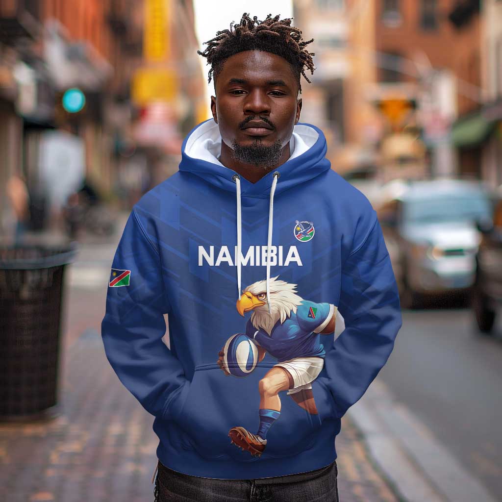 Namibia Rugby Custom Hoodie Eagle Mascot - Sporty Style