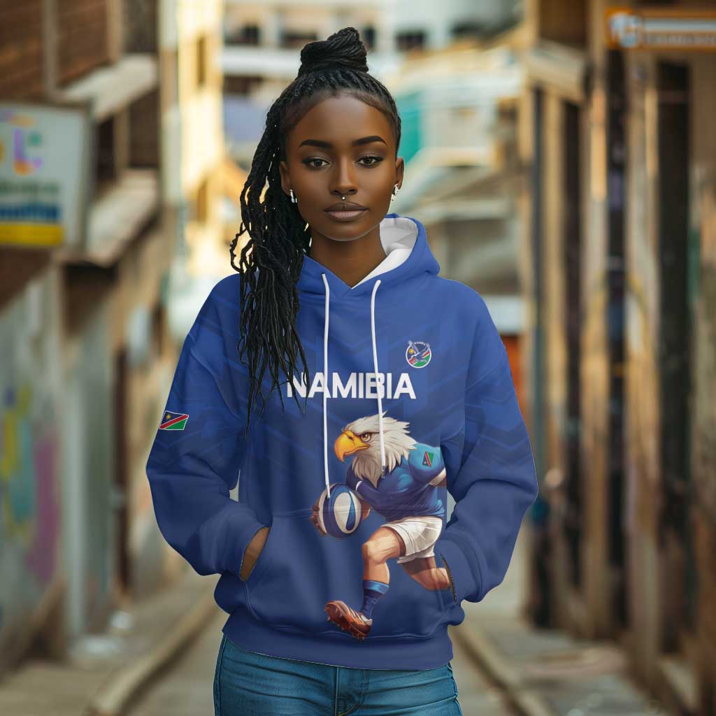 Namibia Rugby Custom Hoodie Eagle Mascot - Sporty Style
