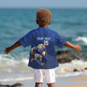 Namibia Rugby Custom Kid Hawaiian Shirt Eagle Mascot - Sporty Style