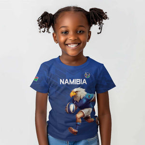 Namibia Rugby Custom Kid T shirt Eagle Mascot - Sporty Style
