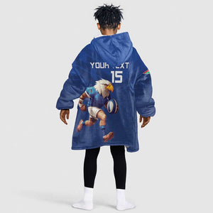 Namibia Rugby Custom Kid Wearable Blanket Hoodie Eagle Mascot - Sporty Style