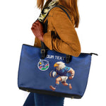 Namibia Rugby Custom Leather Tote Bag Eagle Mascot - Sporty Style