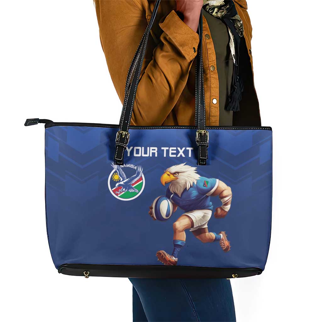Namibia Rugby Custom Leather Tote Bag Eagle Mascot - Sporty Style