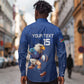 Namibia Rugby Custom Long Sleeve Button Shirt Eagle Mascot - Sporty Style