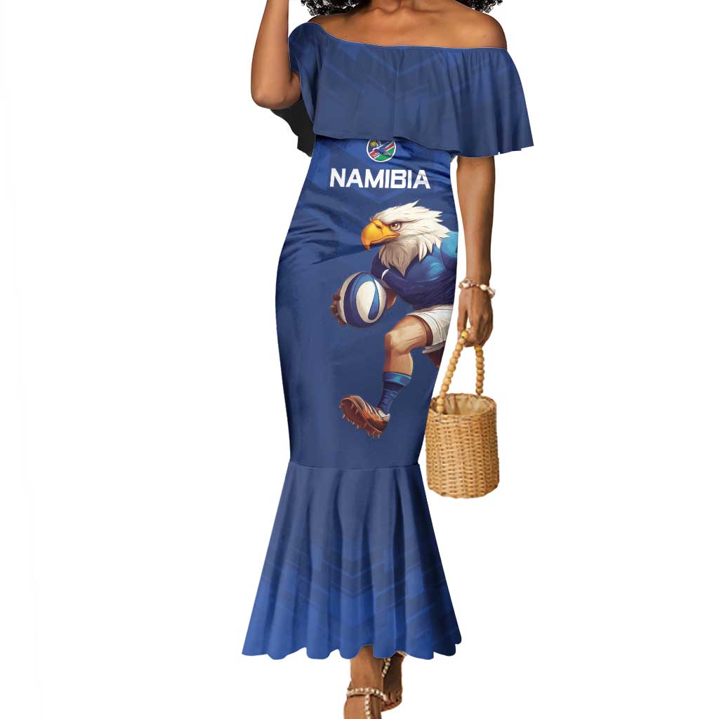 Namibia Rugby Custom Mermaid Dress Eagle Mascot - Sporty Style