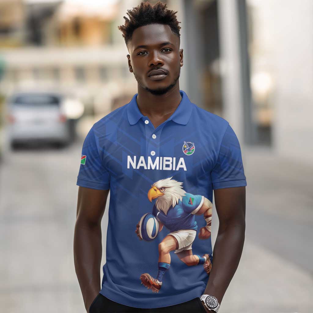 Namibia Rugby Custom Polo Shirt Eagle Mascot - Sporty Style