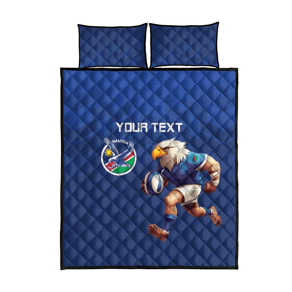 Namibia Rugby Custom Quilt Bed Set Eagle Mascot - Sporty Style