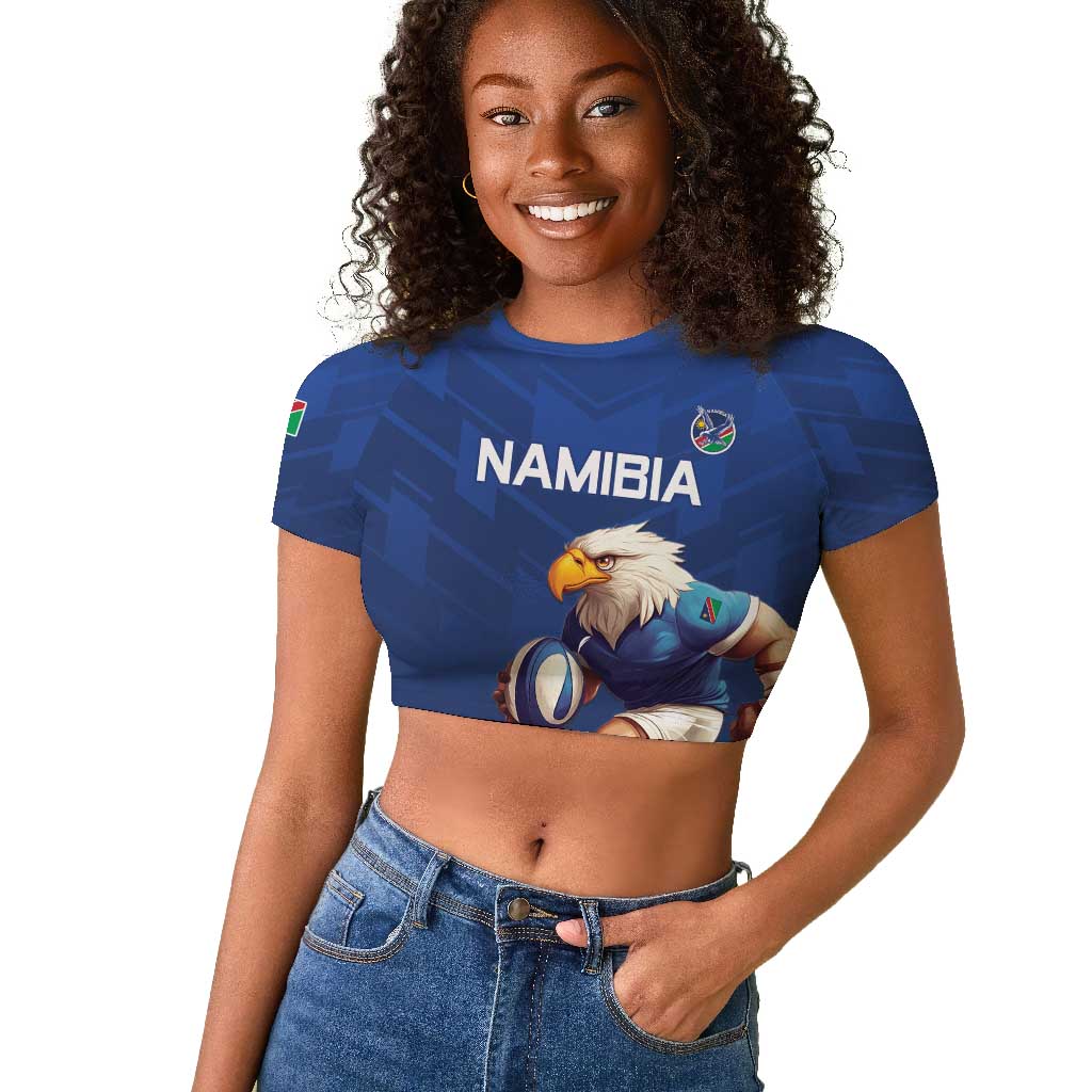 Namibia Rugby Custom Raglan Cropped T shirt Eagle Mascot - Sporty Style