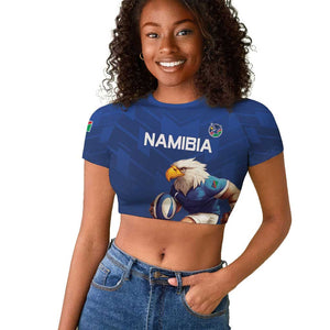 Namibia Rugby Custom Raglan Cropped T shirt Eagle Mascot - Sporty Style